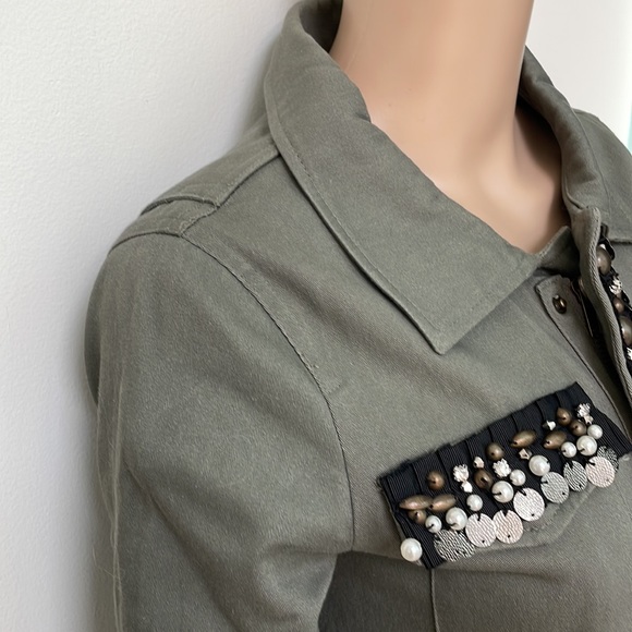 Sweet Rain Embellished Beaded Military Jacket - Picture 2 of 8